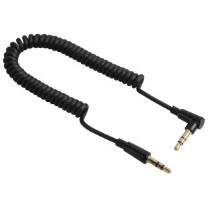 Kabel Mini JACK 3,5mm M/M kątowa 90° Spiral Stereo 0,75m. HAMA