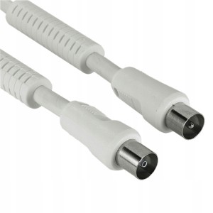 Kabel antenowy RTV Coax RF M/F Ekran 90dB Ferryt 5m. HAMA