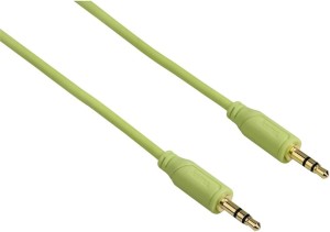 Kabel Mini JACK 3,5mm M/M Slim Soft Flexible Gold Zielony 0,75m. HAMA
