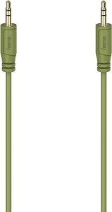 Kabel Mini JACK 3,5mm M/M Slim Soft Flexible Gold Zielony 0,75m. HAMA 