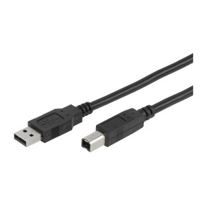 Kabel USB 2.0 A/B M/M Ekranowany Czarny 1,8m. VIVANCO