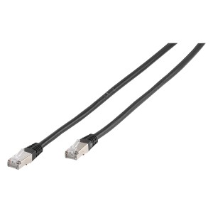 Kabel sieciowy CAT6 RJ45 8p8c Ekran foliowy Metal Czarny 1m. VIVANCO
