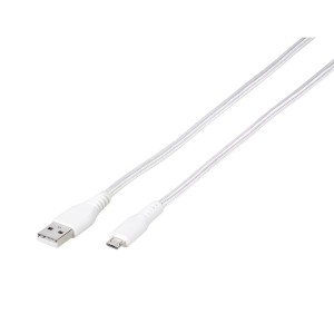 Kabel USB 2.0 A / Micro B M/M Longlife Oplot Biały 1,5m. VIVANCO