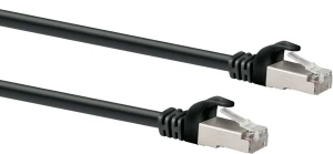 Kabel sieciowy CAT6 RJ45 8p8c SF/UTP Metal Czarny 1m. SCHWAIGER