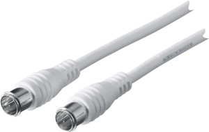Kabel antenowy SAT Coax F M/M 2xEkran 90dB Biały 5m. SCHWAIGER