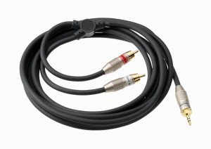 Kabel audio 1x Mini JACK - 2x Cinch RCA Gold 2xEkran OFC PRO 3m. THOMSON